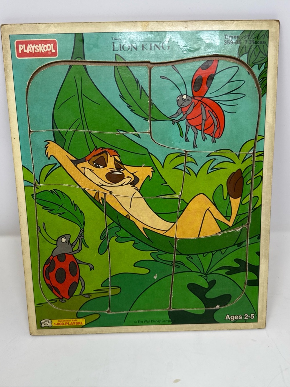 Vintage Playskool Disney The Lion King Timon 359-05 Wooden Puzzle Disney